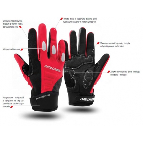 Rękawice sportowe lekkie i oddychające ARCTICA OG-03A black/red r.S